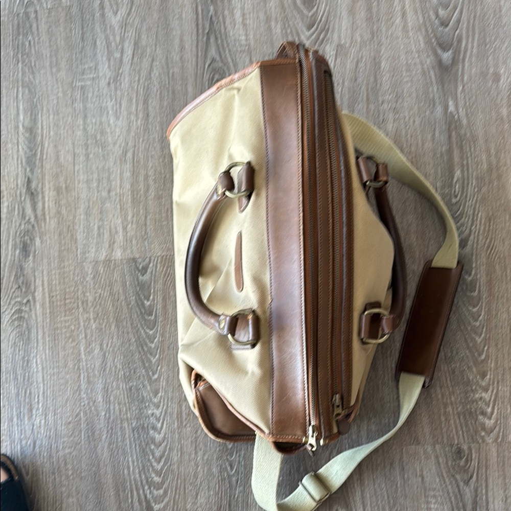 Ghurka Brown and Tan Duffel Bag with Leather Accents - Picture 4 of 7